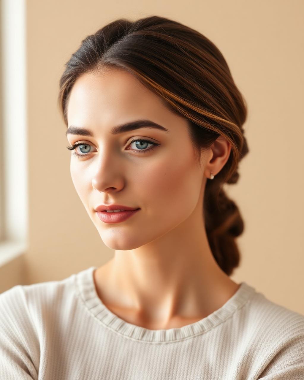 Client with clean bare skin before a Kyara Luxe makeup appointment